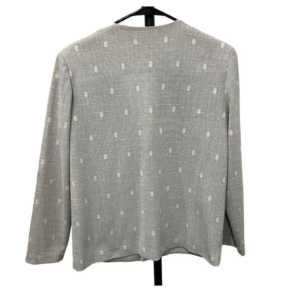Vintage Herman Marcus Dallas Blazer Jacket Size 12 Gray Polka Dot Pattern - Picture 2 of 7